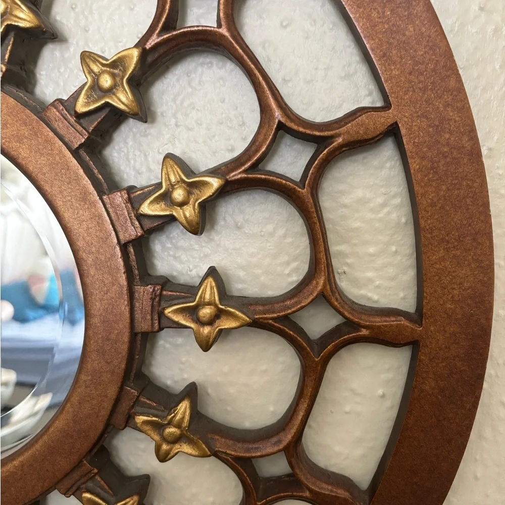 Elegant Copper and Gold Wall Mirror